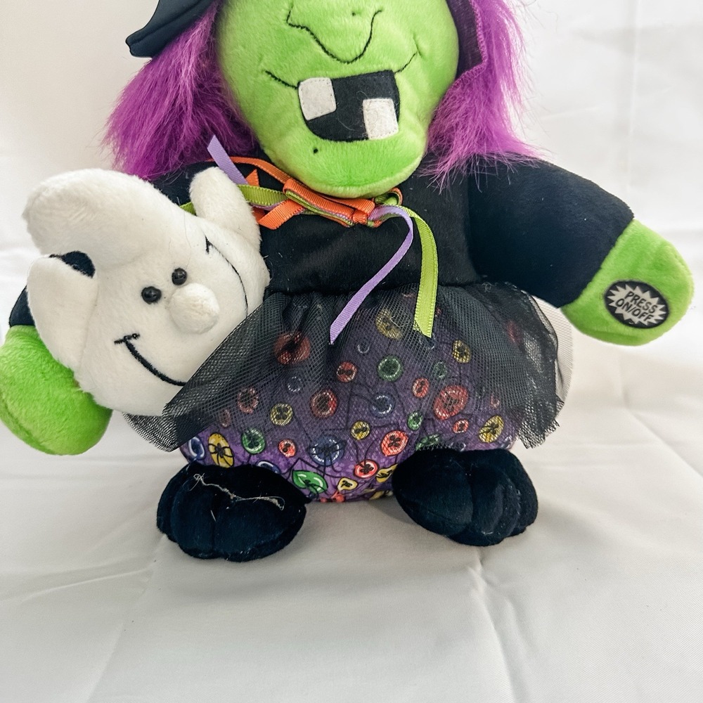 VTG Dan Dee Animated Halloween Witch Plush Singing Ghost Moon - Picture 2 of 13